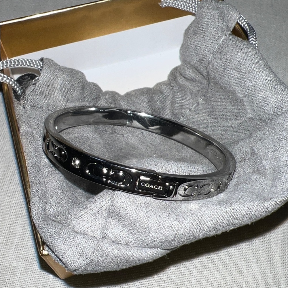 Coach Silver Bangle Kissing C Bracelet